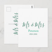 Meneer & Mevrouw achternaam getrouwd jaar huwelijk Briefkaart (Voorkant / Achterkant)