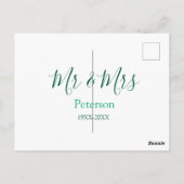 Meneer & Mevrouw achternaam getrouwd jaar huwelijk Briefkaart (Achterkant)