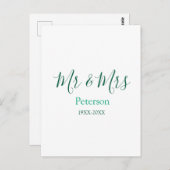 Meneer & Mevrouw achternaam getrouwd jaar trouwen Briefkaart (Voorkant / Achterkant)