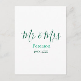 Meneer & Mevrouw achternaam getrouwd jaar trouwen  Briefkaart