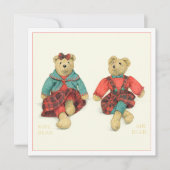 MENEER & MEVROUW BEER 5,25 Vierkant Vouwkaartje Feestdagenkaart (Voorkant)