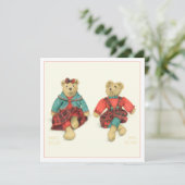 MENEER & MEVROUW BEER 5.25 Vierkante Vouwkaart Feestdagenkaart (Staand voorkant)