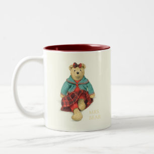 MENEER & MEVROUW BEER Maroon Tweekleurige Mok