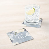 Meneer & mevrouw Blooming botanisch stoffig blauw Kartonnen Onderzetters (Insitu)