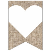 Meneer & Mevrouw Burlap Bruiloft Bruidsuitnodiging Vlaggetjes (Tweede vlag)
