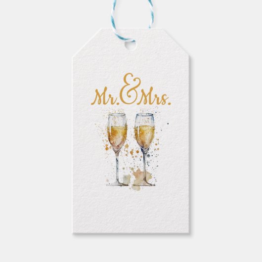 Meneer & Mevrouw Champagne-viering Cadeaulabel (Voorkant)