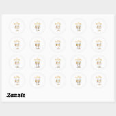 Meneer & Mevrouw Champagne Viering Ronde Sticker (Vel)