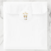 Meneer & Mevrouw Champagne Viering Ronde Sticker (Tas)
