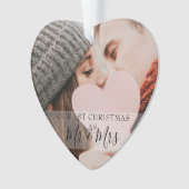 Meneer & Mevrouw Eerste Kerstmis 2 Foto Vakantie Ornament (voorkant)