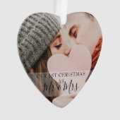 Meneer & Mevrouw Eerste Kerstmis 2 Foto Vakantie Ornament (voorkant)
