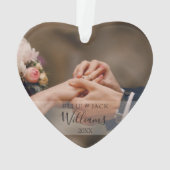 Meneer & Mevrouw Eerste Kerstmis 2 Foto Vakantie Ornament (achterkant)