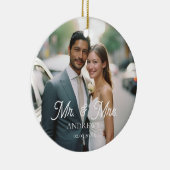 Meneer & mevrouw! Elegant, eenvoudig, foto Keramisch Ornament (Rechts)