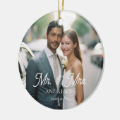 Meneer & mevrouw! Elegant, eenvoudig, foto Keramisch Ornament (Links)