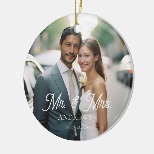 Meneer & mevrouw! Elegant, eenvoudig, foto Keramisch Ornament (Links)