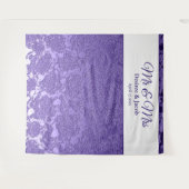 Meneer & Mevrouw Elegant Paarse Witte Achtergrond Wandkleed (Voorkant (horizontaal))