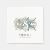 "Meneer & mevrouw" elegante bladservet Servet (Voorkant)