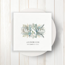 "Meneer & mevrouw" elegante bladservet Servet