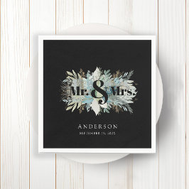 "Meneer & mevrouw" elegante bladservet Servet