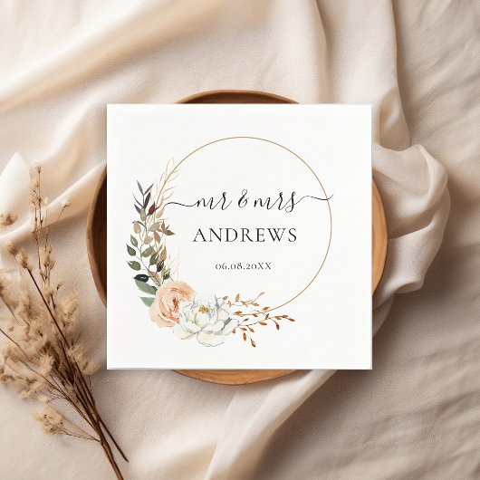 " Meneer & mevrouw! "Elegante Eucalyptus, Boho, Bl Servet