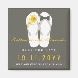 Meneer & Mevrouw Flip Flops Hibiscus Trouw Save Th Magneet