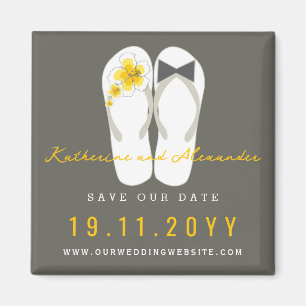 Meneer & Mevrouw Flip Flops Hibiscus Trouw Save Th Magneet