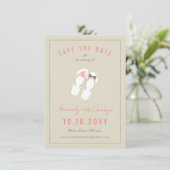 Meneer & Mevrouw Flip Flops Madeliefjes Strand Bru Save The Date (Staand voorkant)