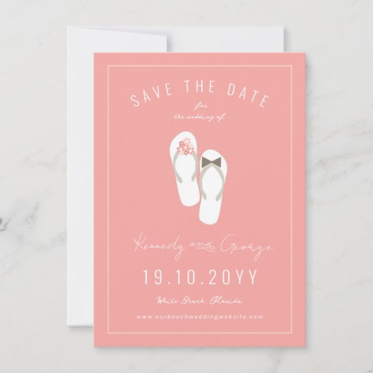Meneer & Mevrouw Flip Flops Madeliefjes Strand Bru Save The Date (Voorkant)