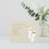 Meneer & Mevrouw Flip Flops Strand Bruiloftsrecept Kaart (Staand voorkant)