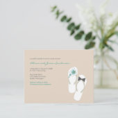 Meneer & Mevrouw Flip Flops Strand Bruiloftsrecept Kaart (Staand voorkant)