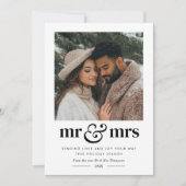 Meneer & mevrouw Holiday Heart Foto Feestdagenkaart (Voorkant)