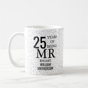 Meneer Mevrouw Juist Leuk 25-jarig Jubileum Zilver Koffiemok