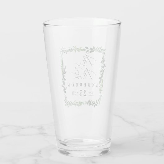 Meneer & mevrouw leafy waterverf elegant glas (Achterkant)