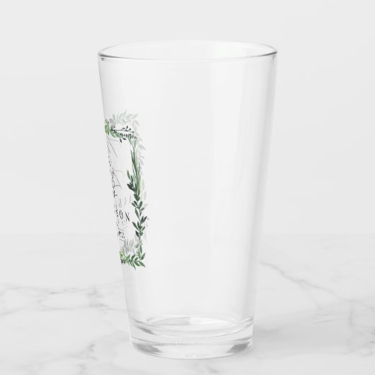Meneer & mevrouw leafy waterverf elegant glas (Links)