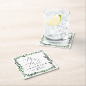 Meneer & mevrouw leafy waterverf elegant kartonnen onderzetters (Insitu)