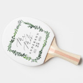 Meneer & mevrouw leafy waterverf elegant tafeltennisbatje (Zijkant)