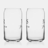 Meneer & Mevrouw Moderne Elegante Douanenaam Datum Blikvorm Glas (Links)