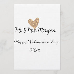 Meneer & Mevrouw naam gelukkige Valentijnsdag goud Kaart