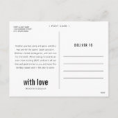 Meneer & mevrouw Pas getrouwd met de hand beletter Feestdagenkaart (Achterkant)