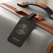 Meneer & Mevrouw Pasgetrouwd Gouden Schrift Zwarte