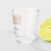 Meneer mevrouw pasgetrouwd roze goud glitters trou shot glas (Rechts)