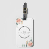 Meneer mevrouw pasgetrouwden roos gouden bloemen g bagagelabel (Voorkant (verticaal))