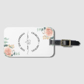 Meneer mevrouw pasgetrouwden roos gouden bloemen g bagagelabel (Voorkant (horizontaal))