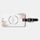 Meneer mevrouw pasgetrouwden roos gouden bloemen g bagagelabel (Voorkant horizontaal)