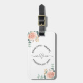 Meneer mevrouw pasgetrouwden roos gouden bloemen g bagagelabel (Voorkant verticaal)