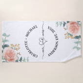 Meneer mevrouw pasgetrouwden roos gouden bloemen g strandlaken (Voorkant)