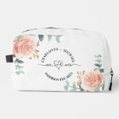 Meneer mevrouw pasgetrouwden roos gouden bloemengr toilettasje (Voorkant)
