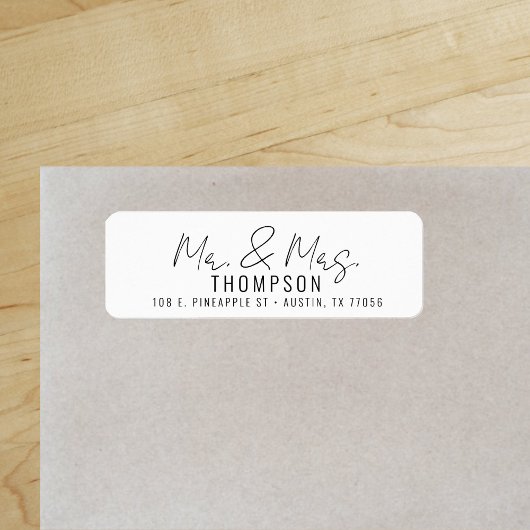 Meneer Mevrouw Retouradres Label Modern Chic