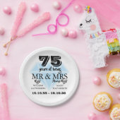 Meneer mevrouw Right Fun Diamond 75ste verjaardag Papieren Bordje (Feest)