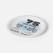 Meneer mevrouw Right Fun Diamond 75ste verjaardag Papieren Bordje (Gekanteld)