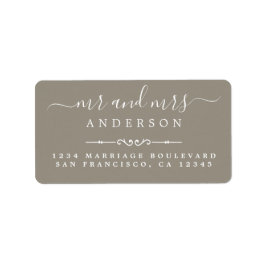 Meneer Mevrouw Script Grijs Trouw Retouradres Etiket